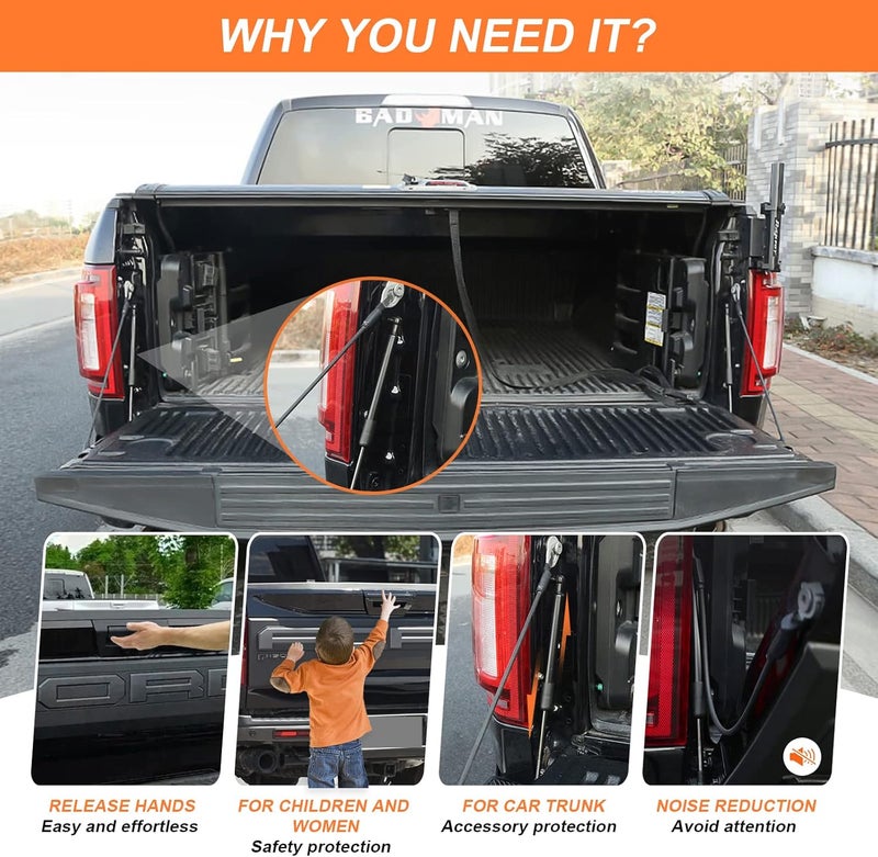 OBDResource Tailgate Assist Shock for Ford F150 2015-2023, Truck Tailgate Shock Accessories Compatible with 2015 2016 2017 2018 2019 2020 2021 Ford F150 XL XLT Platinum Raptor King Ranch, Ford F150 Accessories - Image 4